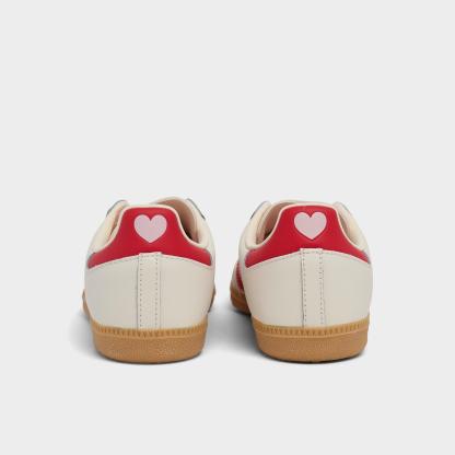 Big Kids' adidas Originals Samba OG Casual Shoes - Part 2 - Cream White/Better Scarlet/Gum - Back view