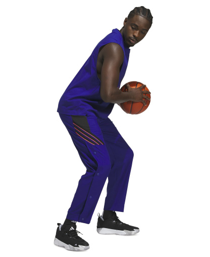 adidas Men's Three-Stripe Woven Snap Pants - Mystery Ink/Black/Solar Turbo