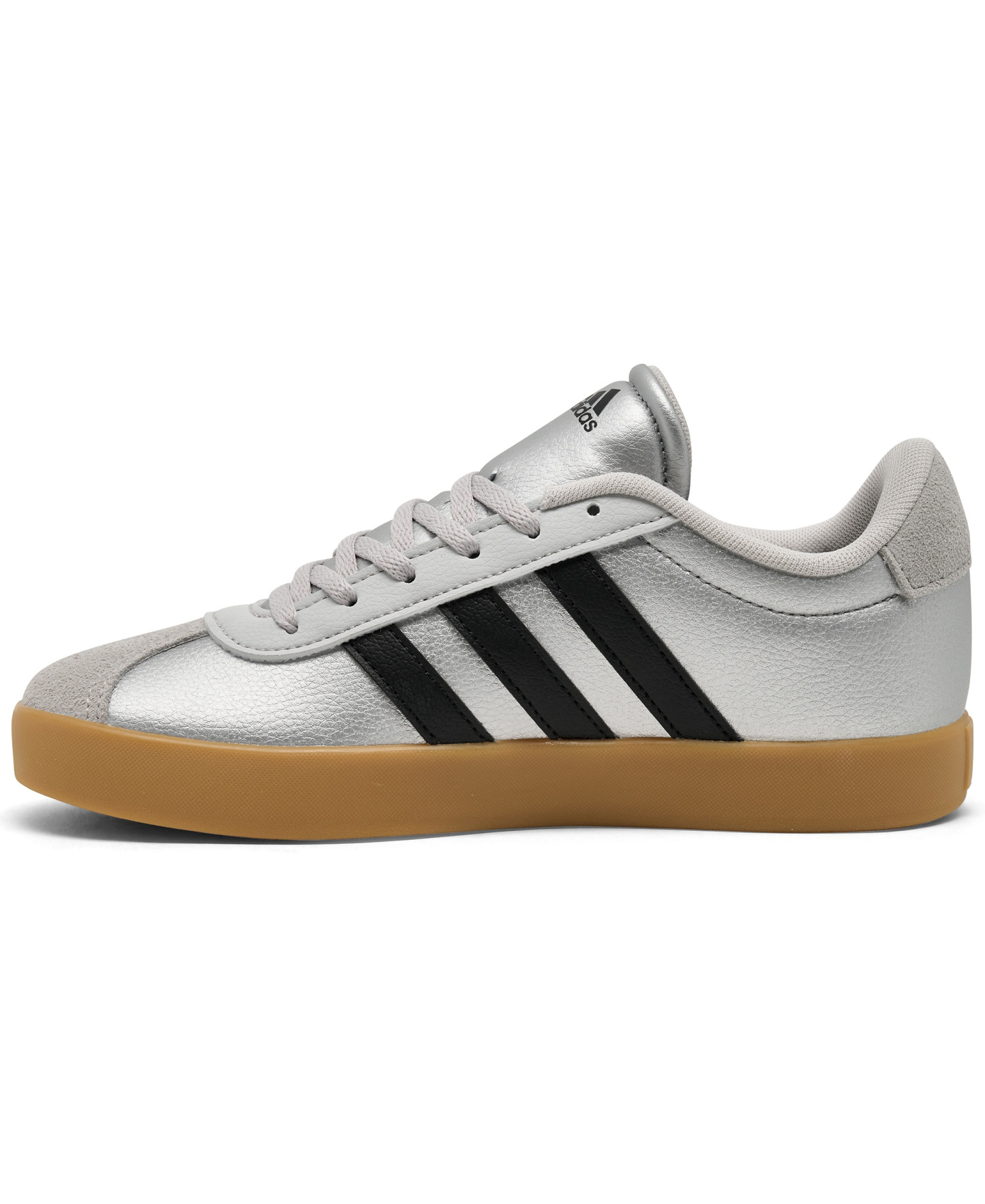 adidas Big Kids VL Court 3.0 Casual Sneakers from Finish Line - Silver, Black, Gum