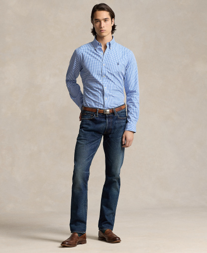 Polo Ralph Lauren Men's Stretch Poplin Shirt - Blue/White Check