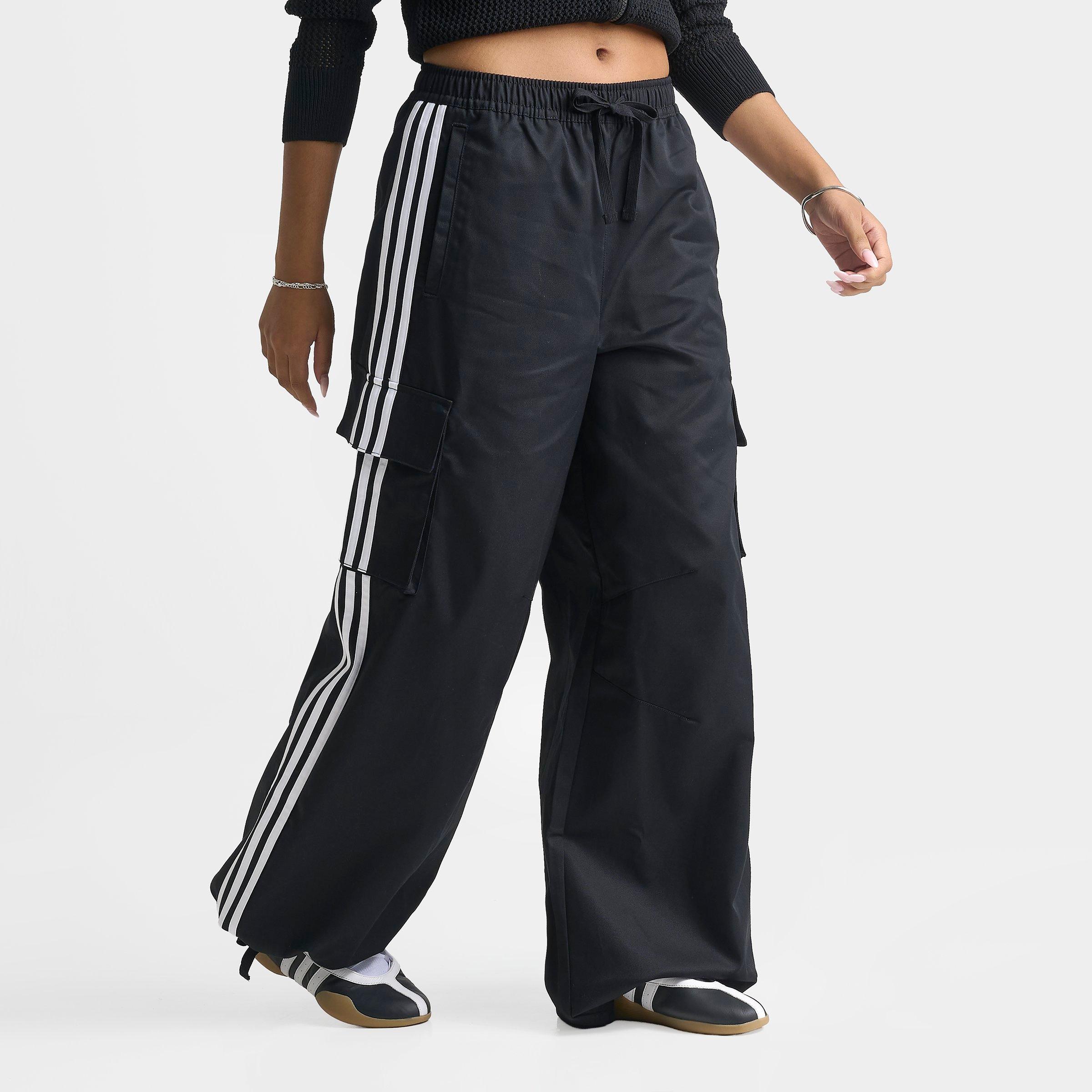 Women's adidas Originals Firebird Adilenium Twill 3-Stripes Cargo Pants - Black/White