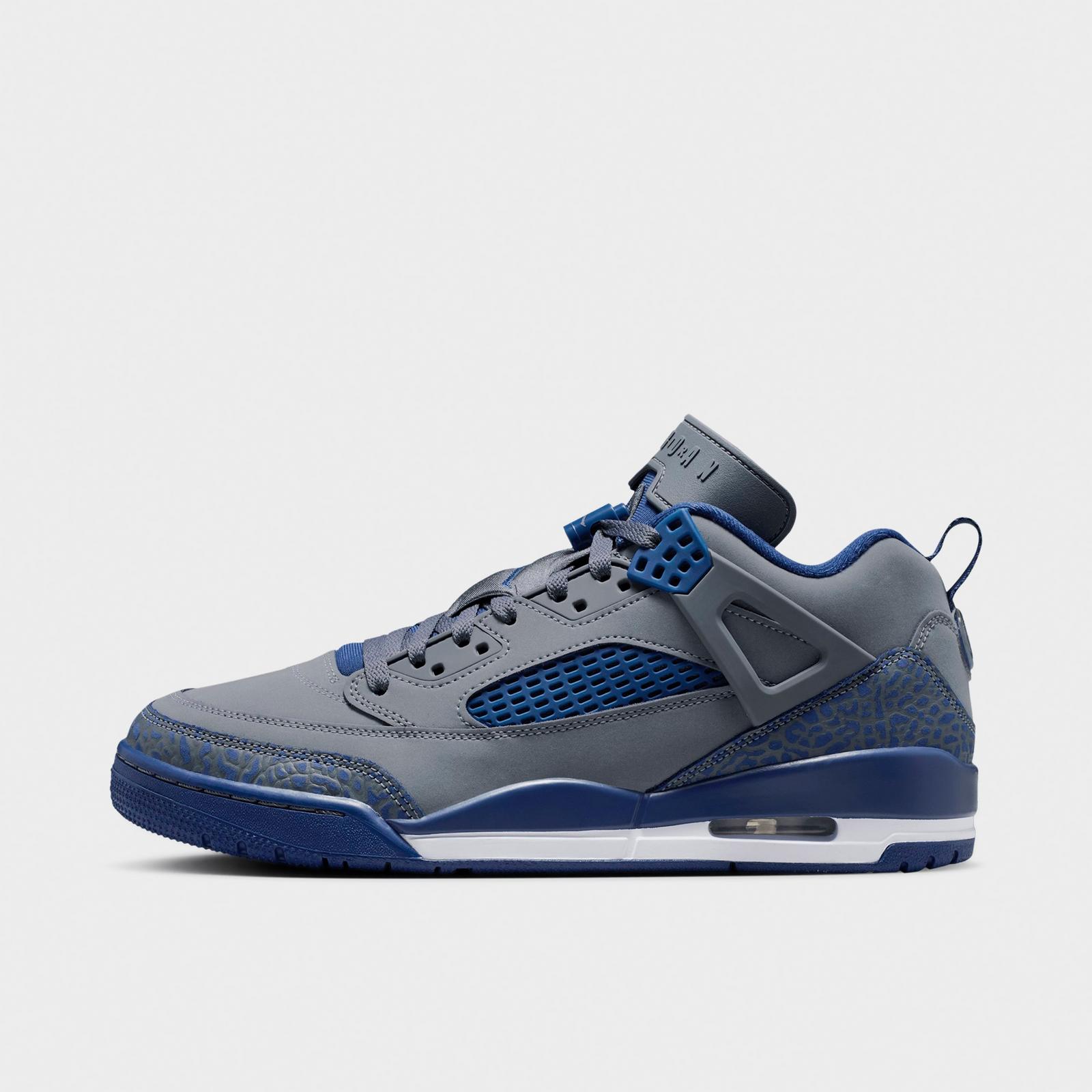 Men's Jordan Spizike Low SE Casual Shoes - Flint/University Blue/White/Navy - Left shoe facing left. Outside of the shoe. - view 1
