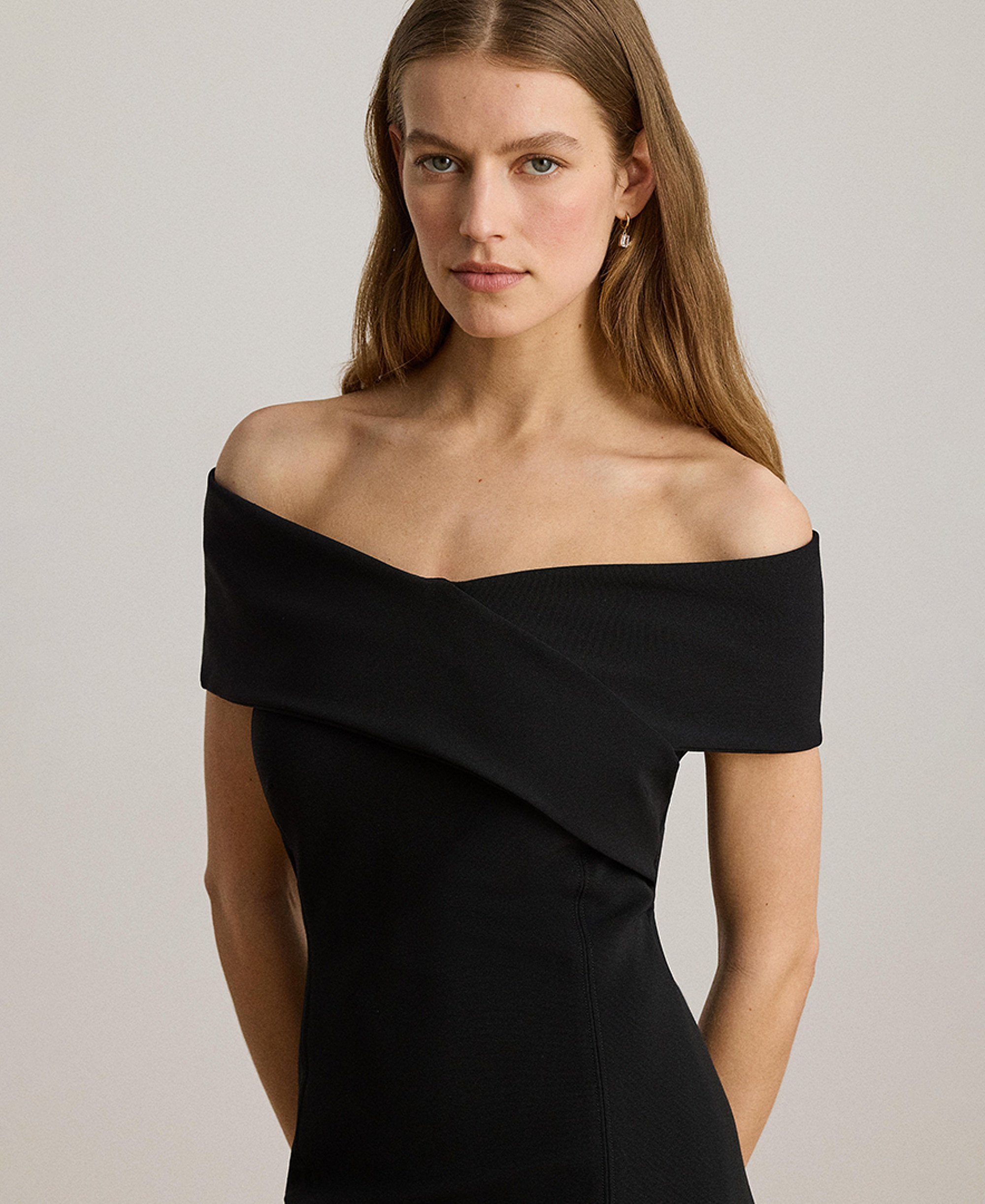 Lauren Ralph Lauren Women's Faille Off-the-Shoulder Cocktail Dress - Black