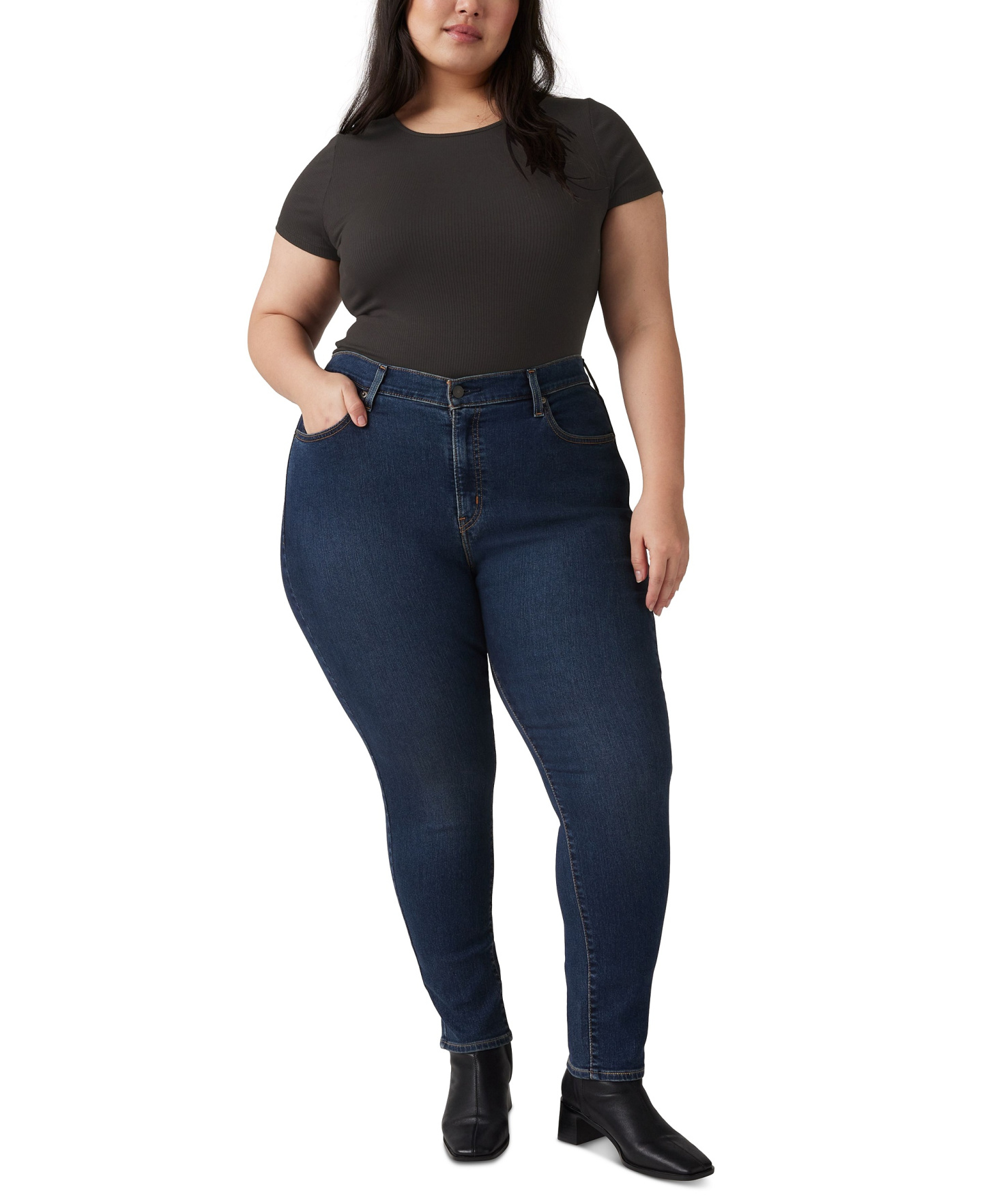Levi's Trendy Plus Size 721 High-Rise Skinny Jeans - Eternal Indigo Dark Tint