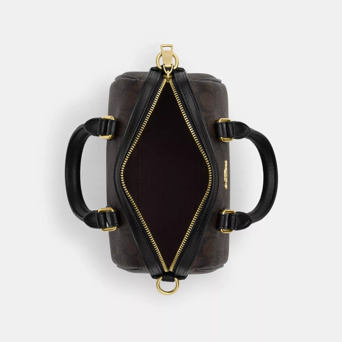 Mini Rowan Crossbody Bag In Signature Canvas - Gold/Walnut/Black - view 4