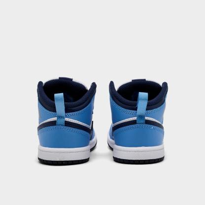 Kids' Toddler Air Jordan Retro 1 Mid Casual Shoes - University Blue/White/Sail/Midnight Navy - view 4
