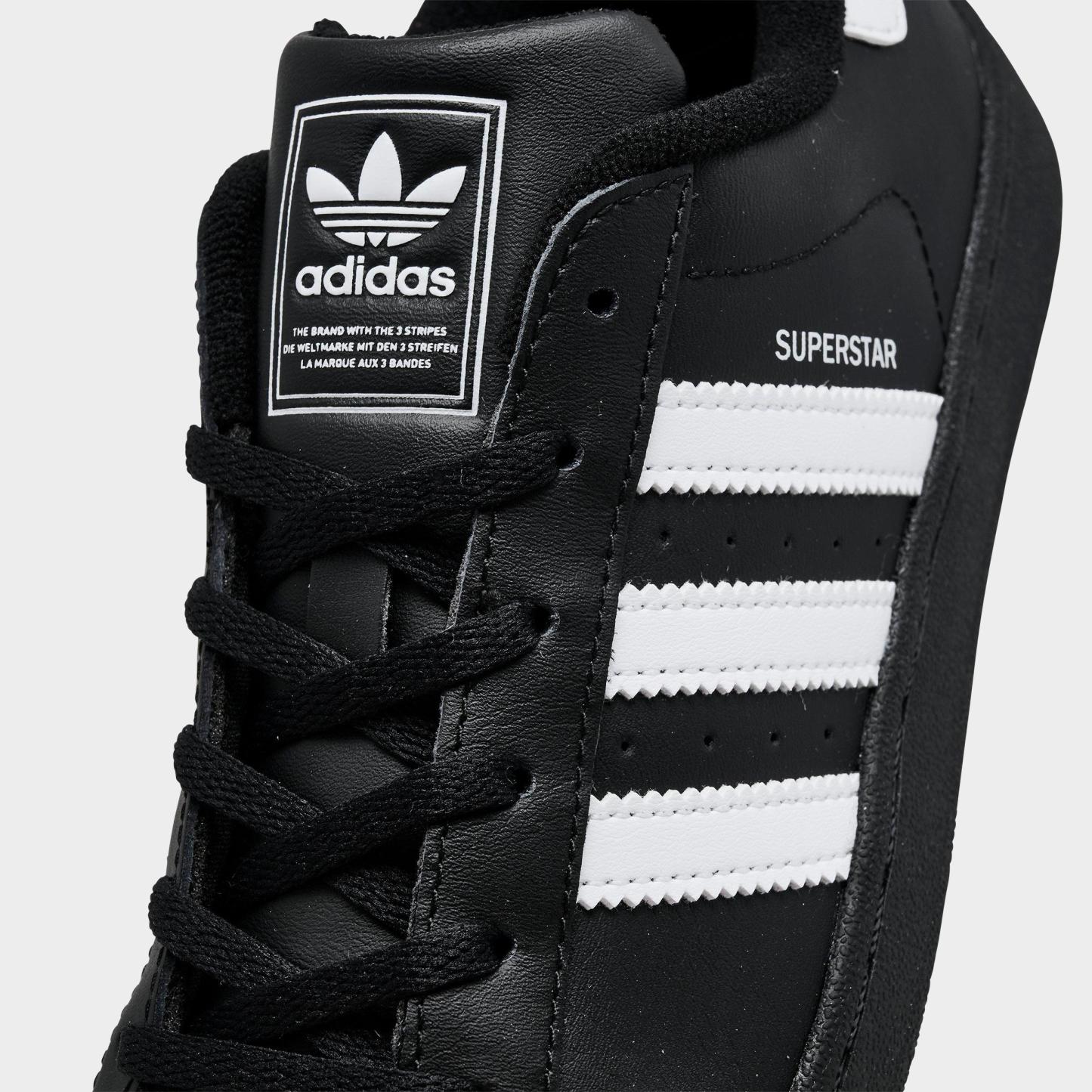 Little Kids' adidas Originals Superstar II Casual Shoes - Black/White/Black - Detail shot
