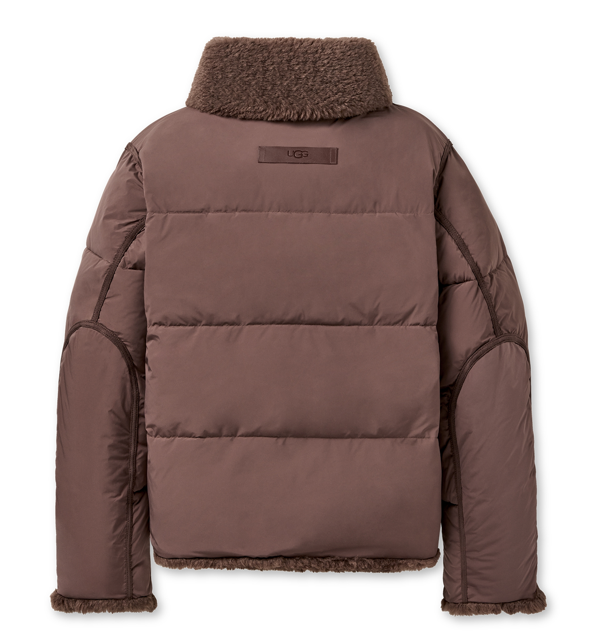 UGG Women's Wylda Oversized-Fit Shawl Collar Puffer Jacket - Burnt Cedar