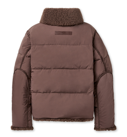 UGG Women's Wylda Oversized-Fit Shawl Collar Puffer Jacket - Burnt Cedar
