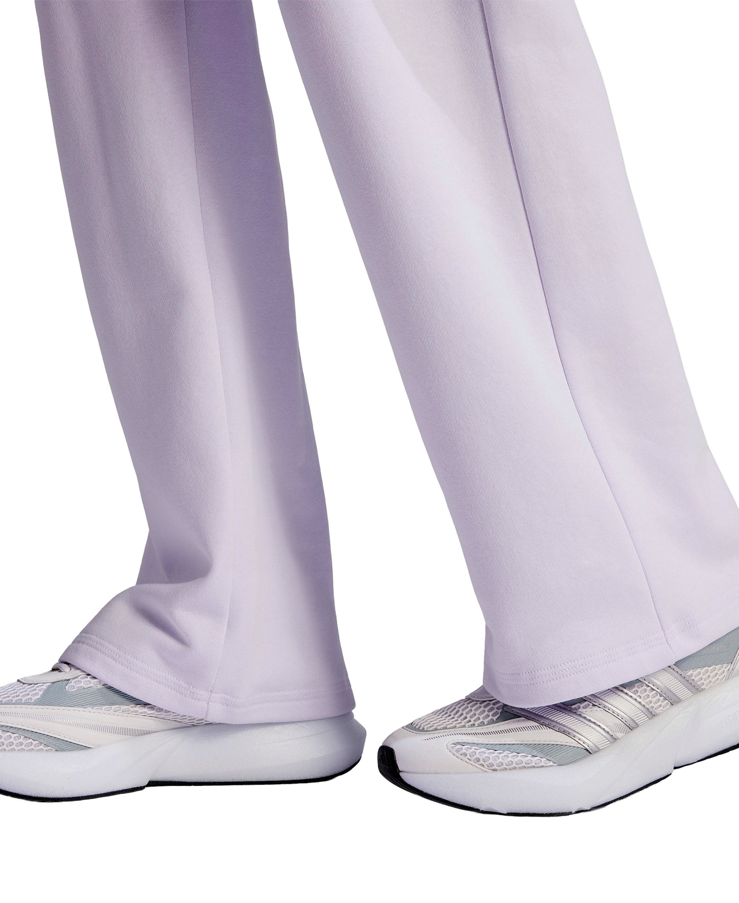 adidas Women's Essentials Small Logo Feel Cozy Open Hem Pants - Frozen Purple/White