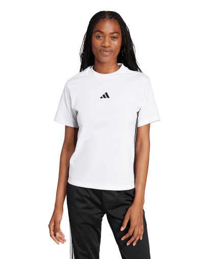 adidas Women's Essentials 3-Stripes Cotton T-Shirt - White/black