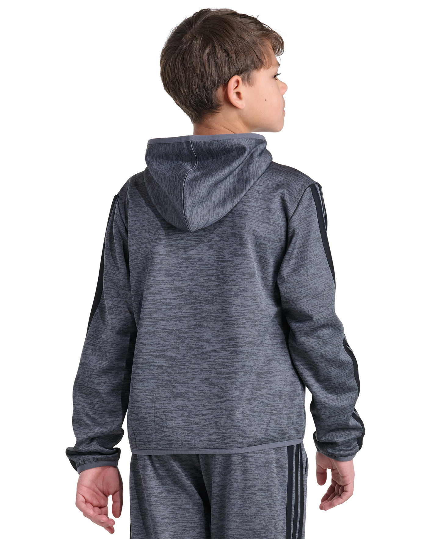 adidas Boys' 8-20 Long-Sleeve Hooded Jacket - Dark Gray Heather