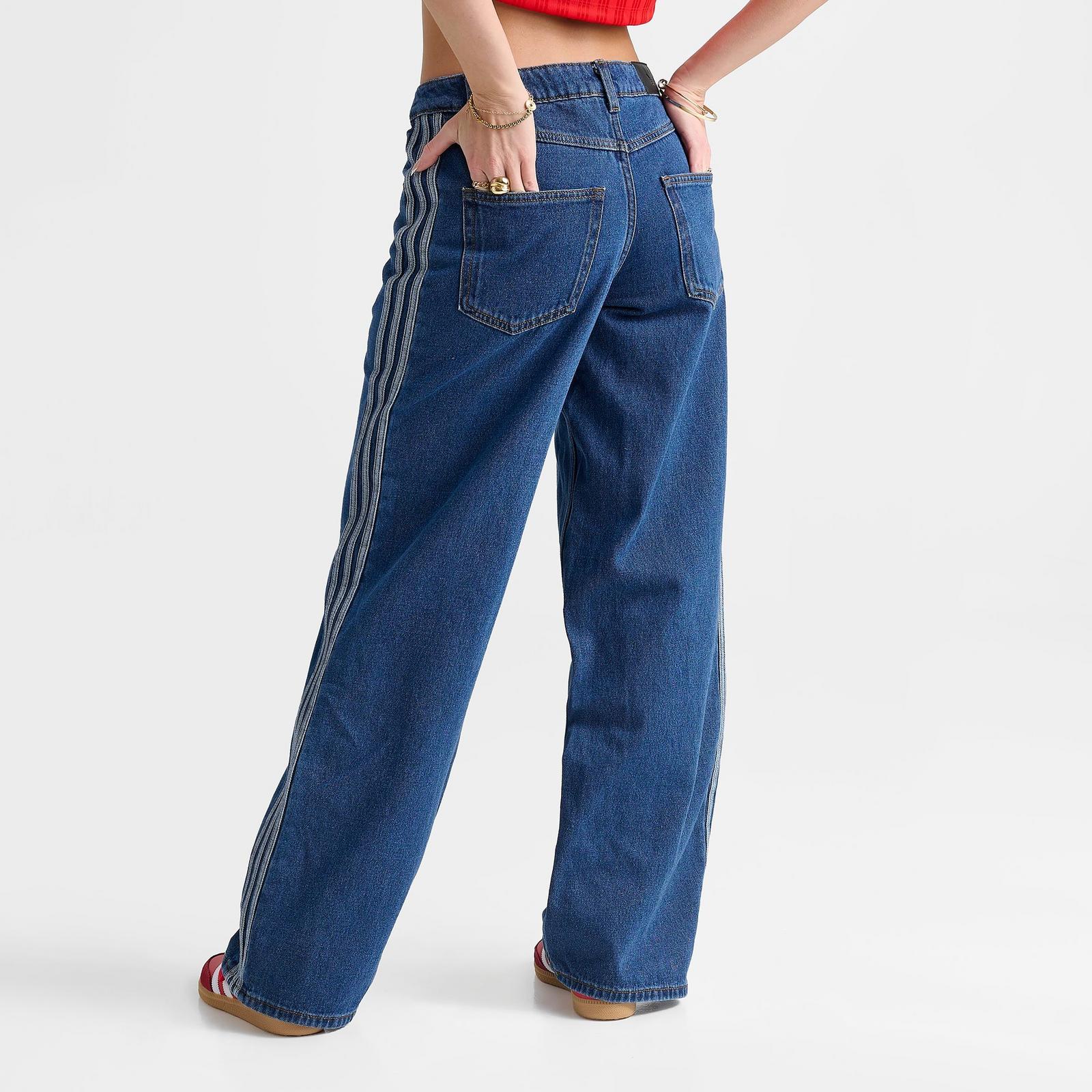Women's adidas Originals Firebird Denim Track Pants - Medium Vintage Denim - view 4