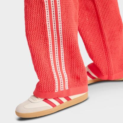 Women's adidas Originals Knitted Crochet Firebird Track Pants - Semi Lucid Red