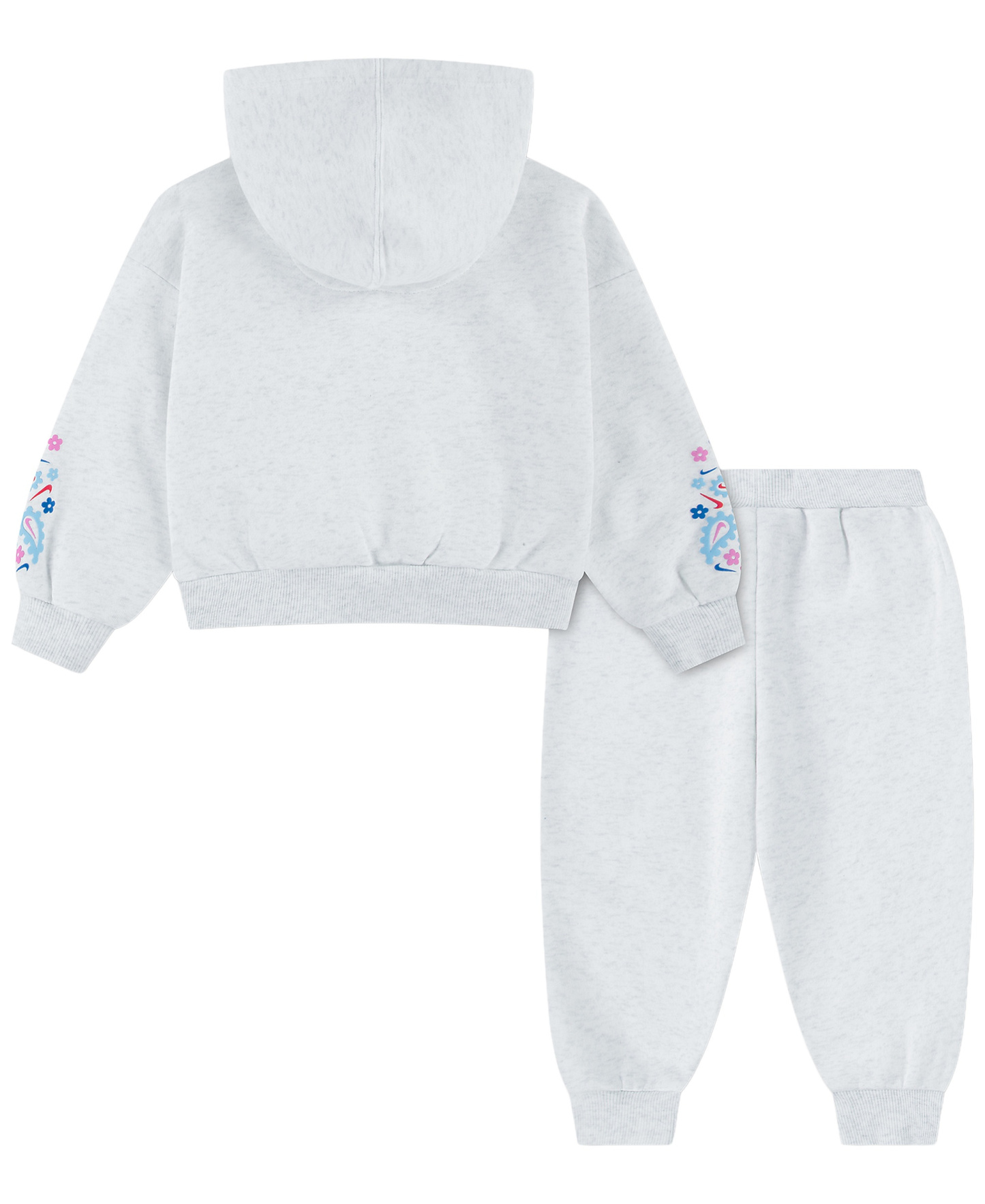 Nike Girls' 4-6X Retro Remix Long-Sleeve Hoodie and Joggers, 2-Piece Set - Birch Heather