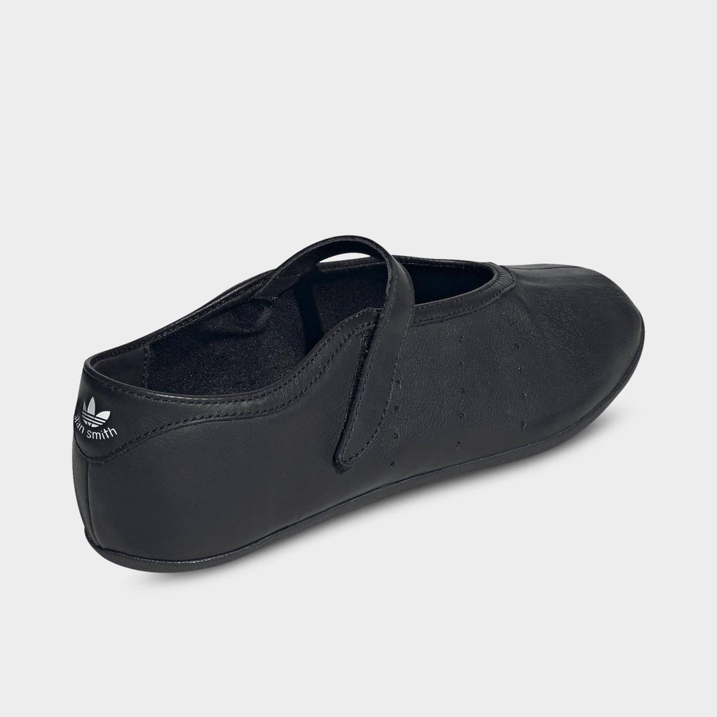 Women's adidas Originals Stan Smith Lo Ballet Shoes - Core Black/Core Black/Core Black - Back view