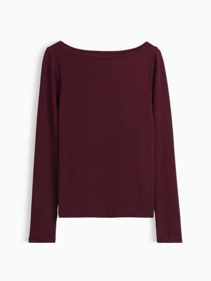 Modern Boatneck T-Shirt - Noir red