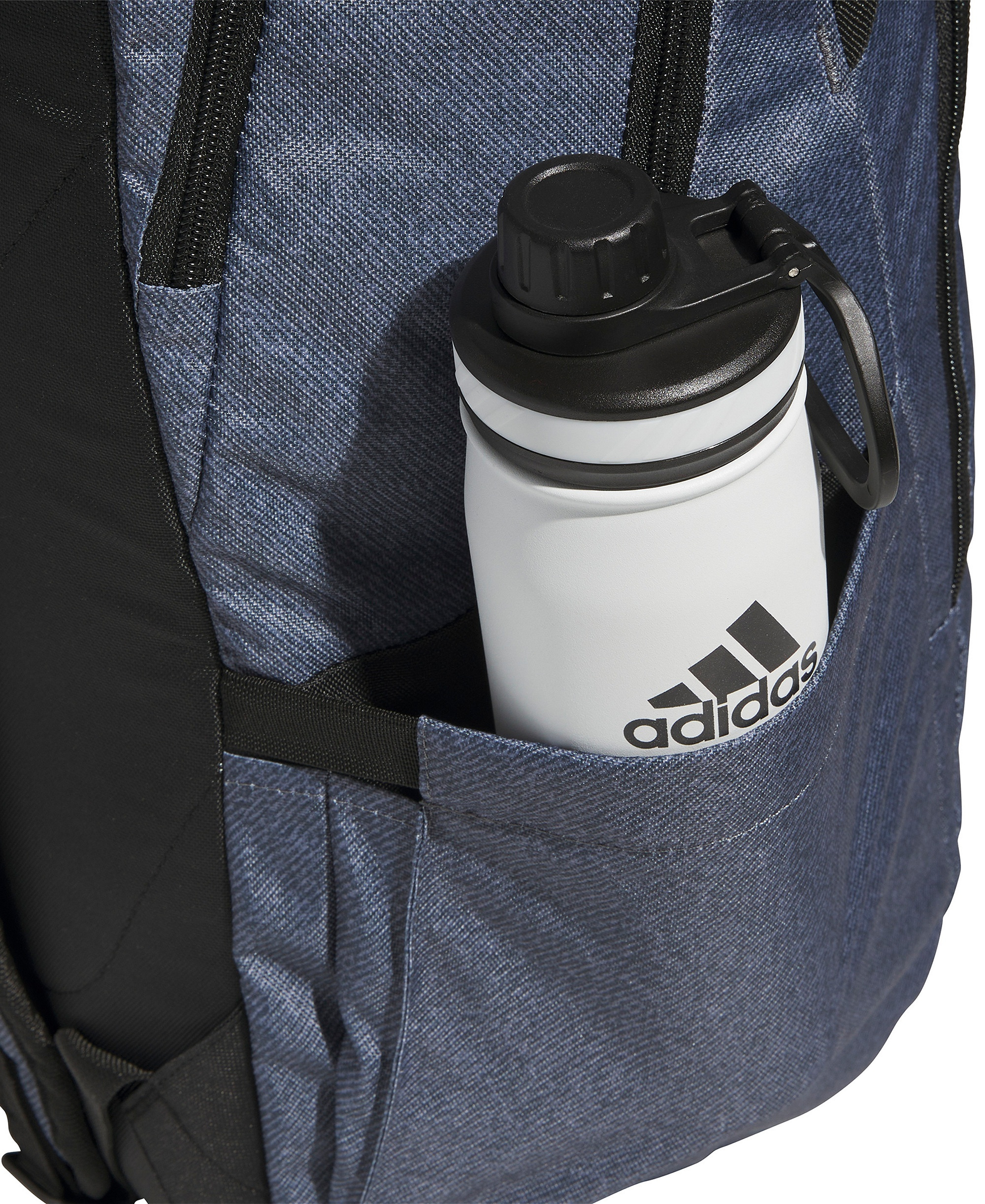 adidas Men's Multiple Zippered Pockets Backpack Messenger - Twill Onix Gray/Black