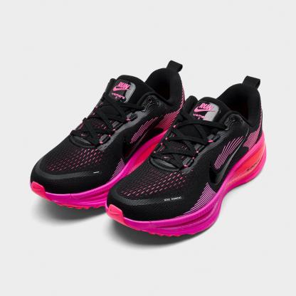 Women's Nithtke Vomero 18 Running Shoes - Part 1 - Black/Hyper Pink/Laser Crimson/Black - Both shoes facing left