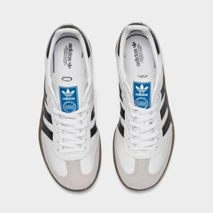 Little Kids' adidas Originals Samba OG Casual Shoes - Footwear White/Core Black/Gum 5 - Top view