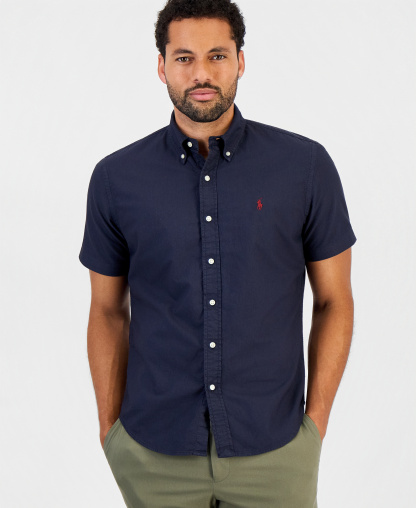 Polo Ralph Lauren Men's Garment-Dyed Oxford Shirt - Navy