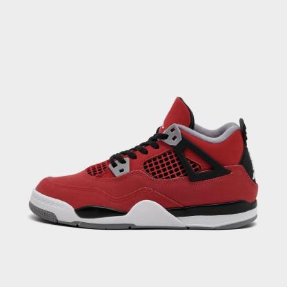 Little Kids' Air Jordan Retro 4 Basketball Shoes - Black/Infrared 23/Bright Mango - view 1