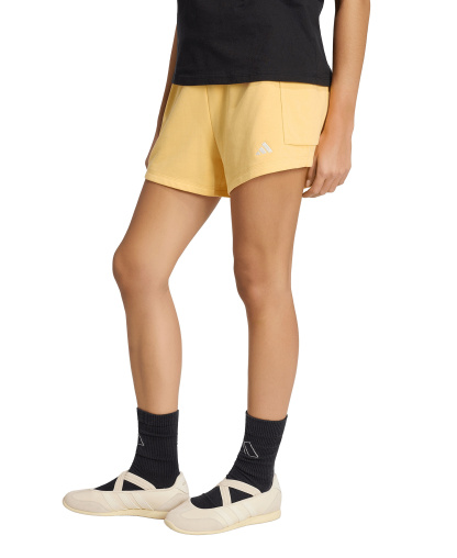 adidas Women's The Essentials Logo French Terry Cargo Shorts - Semi Ice Tangerine
