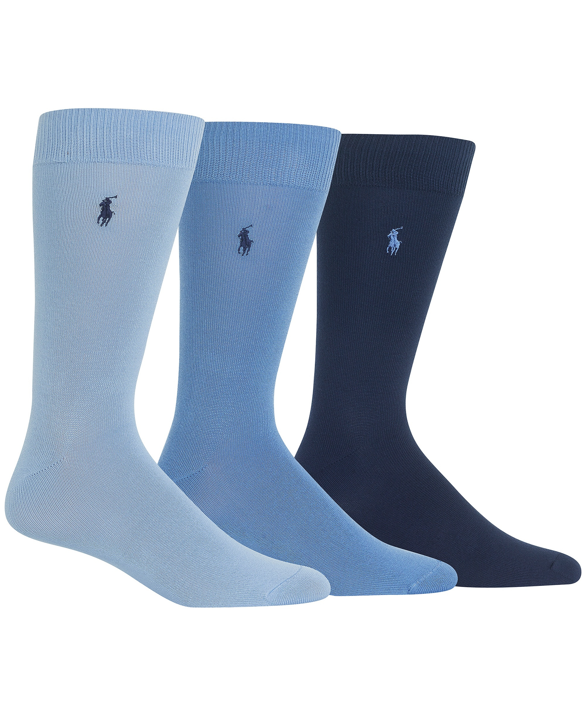 Polo Ralph Lauren Men's Supersoft Dress Socks, 3-Pack - Light Blue
