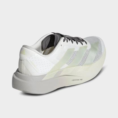 Women's adidas Adizero EVO SL Running Shoes - Part 1 - Off White/Ice Gold Metallic/Granite - Back view