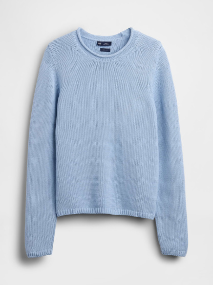 100% Cotton Rollneck Sweater - Sail blue