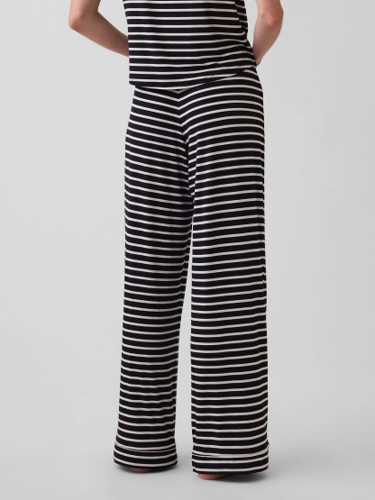 SoftMade Modal PJ Pants - Black & white stripe