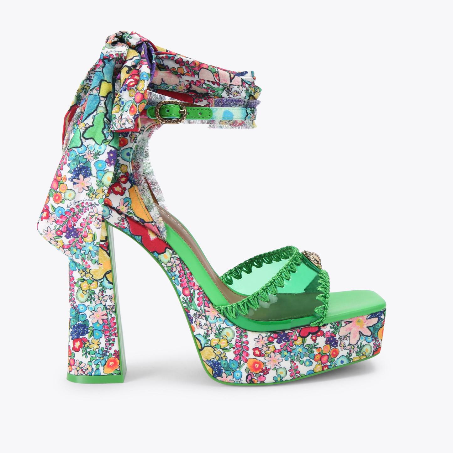 Kurt Geiger London Vinyl Tie Platform Heel - Multi Colored