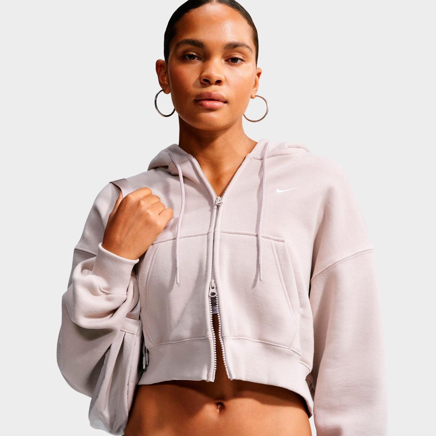 Women's Nithtke Studio Fleece Medium-Weight Oversized Cropped Full-Zip Hoodie - Cream II/Sail