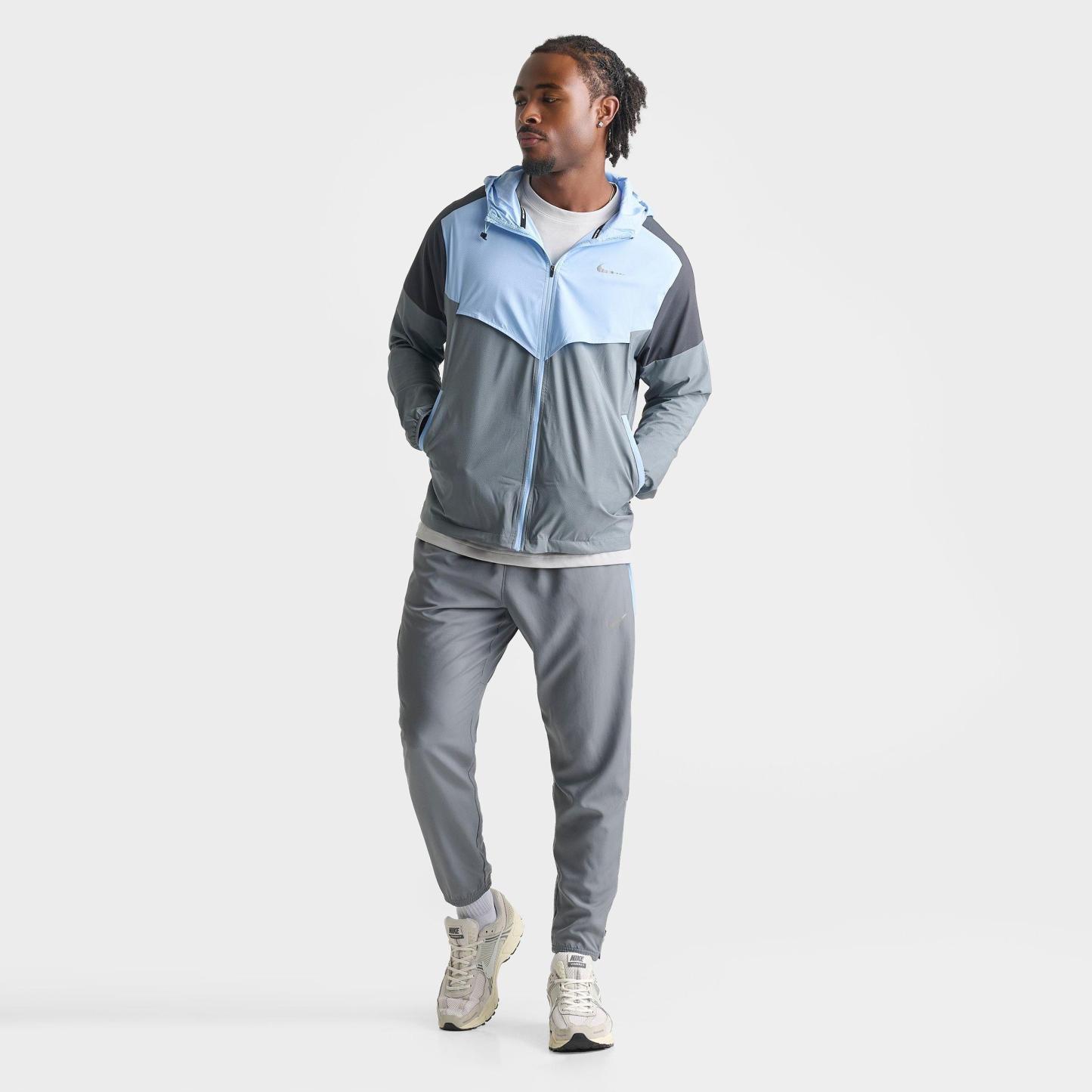 Men's Nithtke Impossibly Light Windrunner Running Jacket - Cool Grey/Psychic Blue/Anthracite