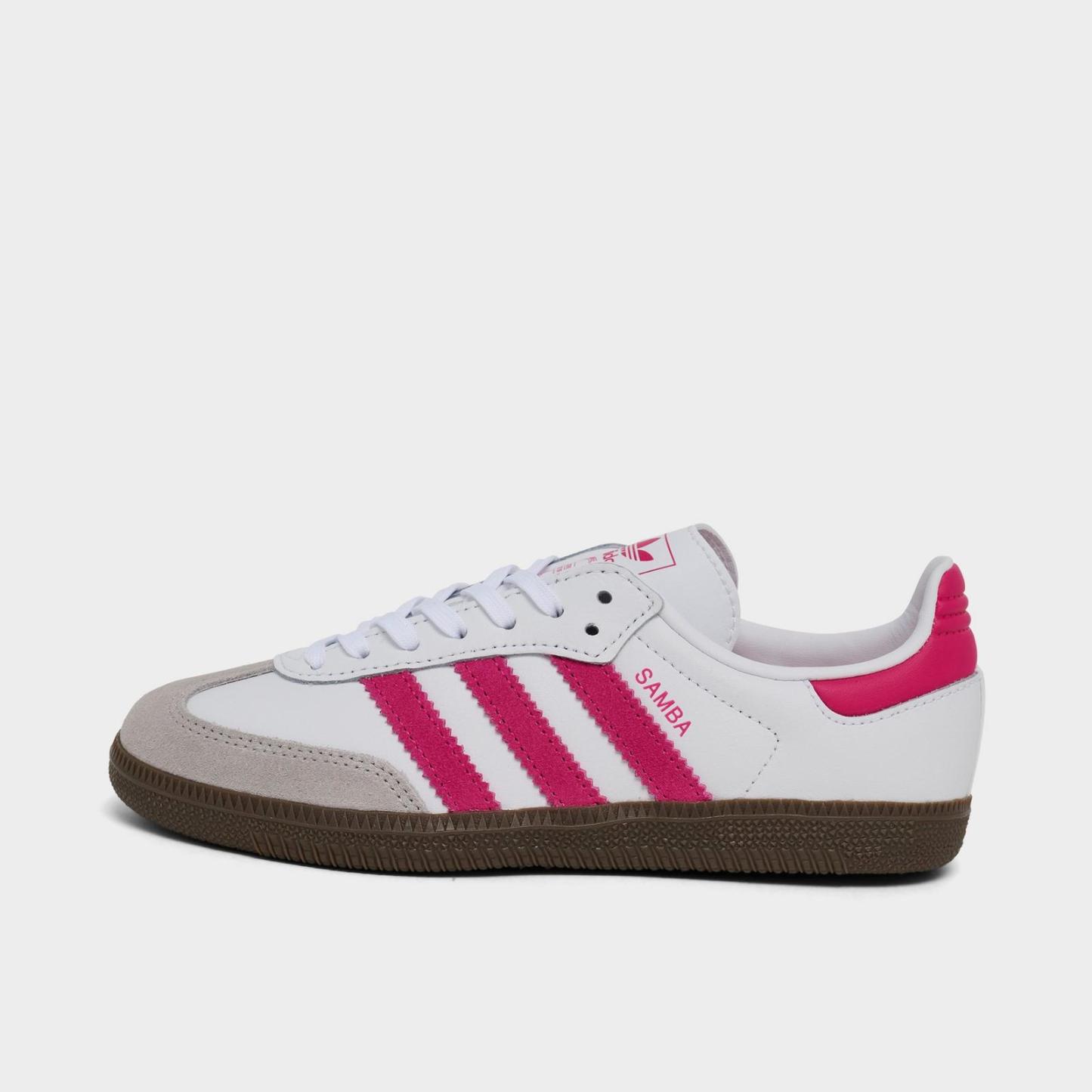 Little Kids' adidas Originals Samba OG Casual Shoes - Footwear White/Real Magenta - view 1