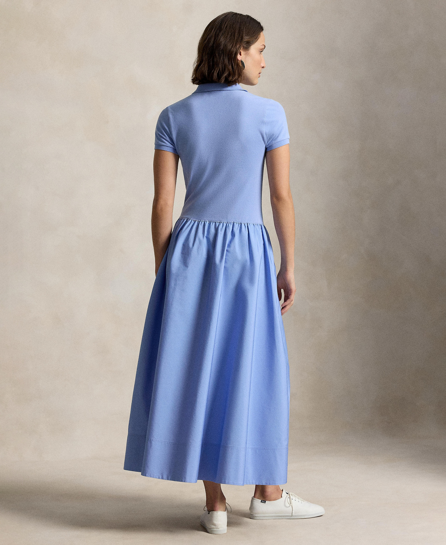 Polo Ralph Lauren Women's Hybrid Mesh Polo Collar A-Line Dress - Dress Shirt Blue