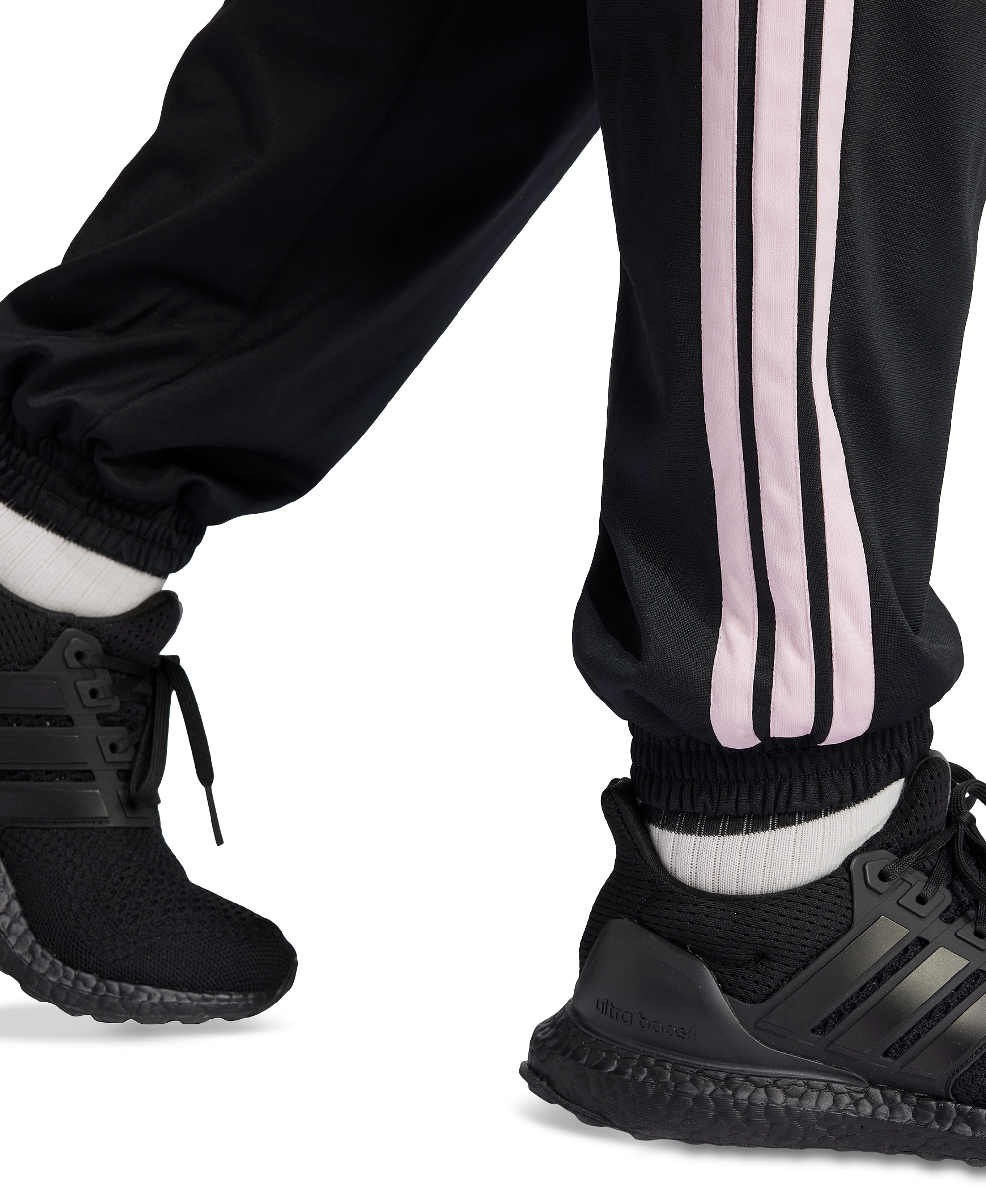adidas Plus Size Tricot 3-Stripes Track Pants - Black/Clear Pink