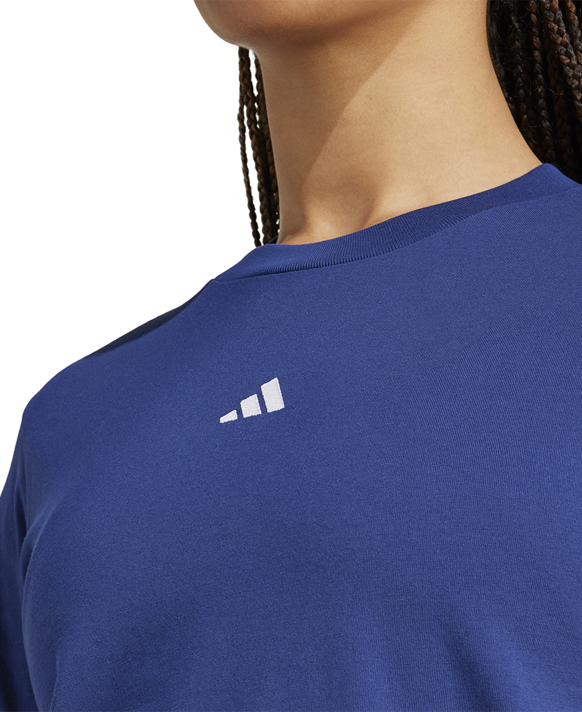adidas Women's Short-Sleeve Cotton Crewneck Logo T-Shirt - Blue