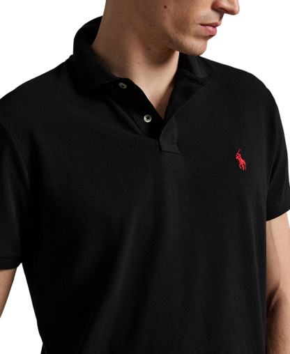 Polo Ralph Lauren Men's Custom Slim-Fit Mesh Polo Shirt - Polo Black