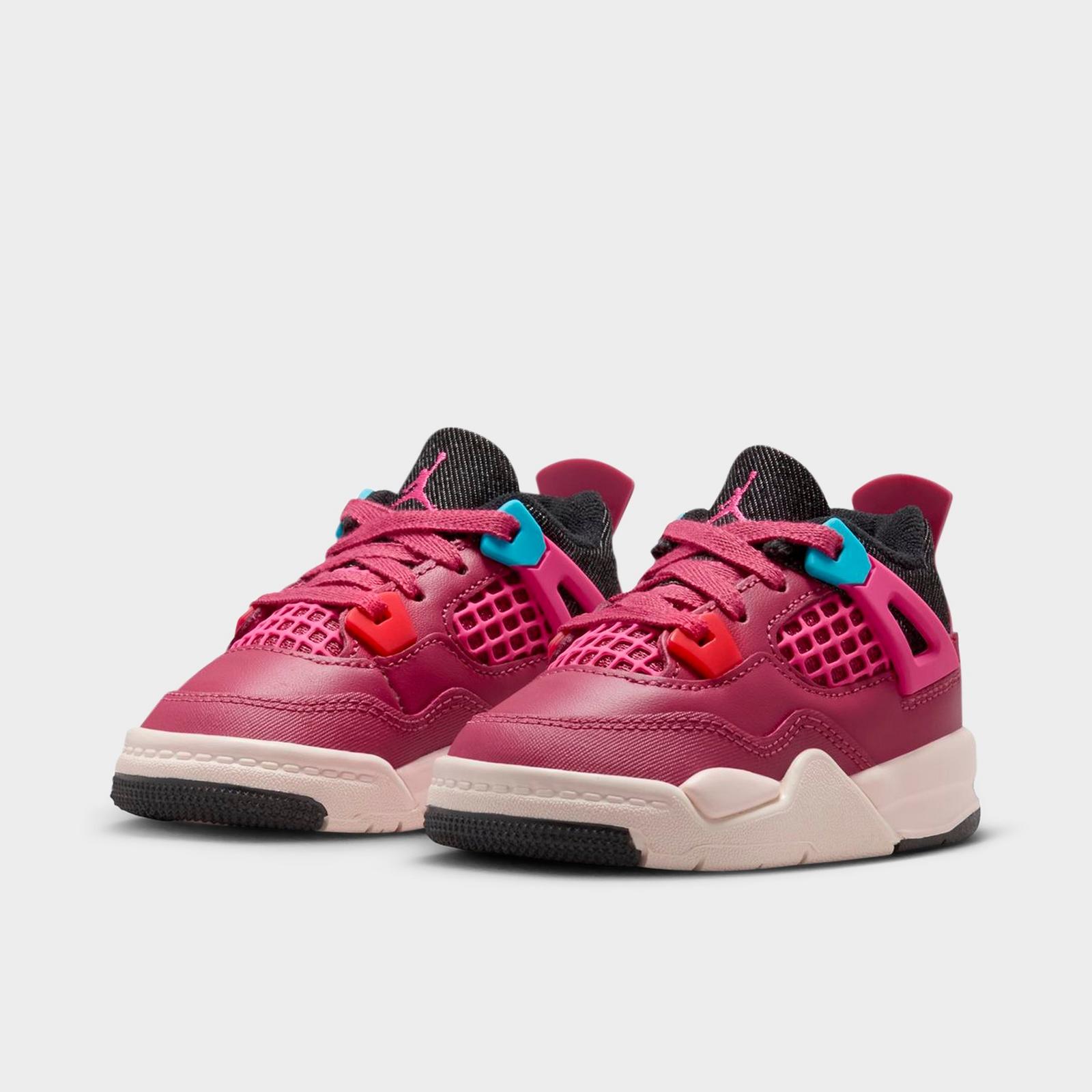 Kids' Toddler Air Jordan Retro 4 Basketball Shoes - Sweet Beet/Desert Pink/Off Noir/Chalk - view 2