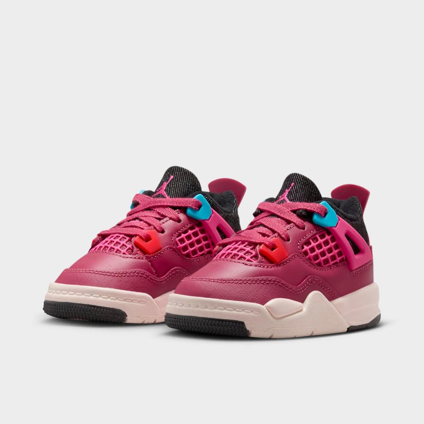 Kids' Toddler Air Jordan Retro 4 Basketball Shoes - Sweet Beet/Desert Pink/Off Noir/Chalk - view 2