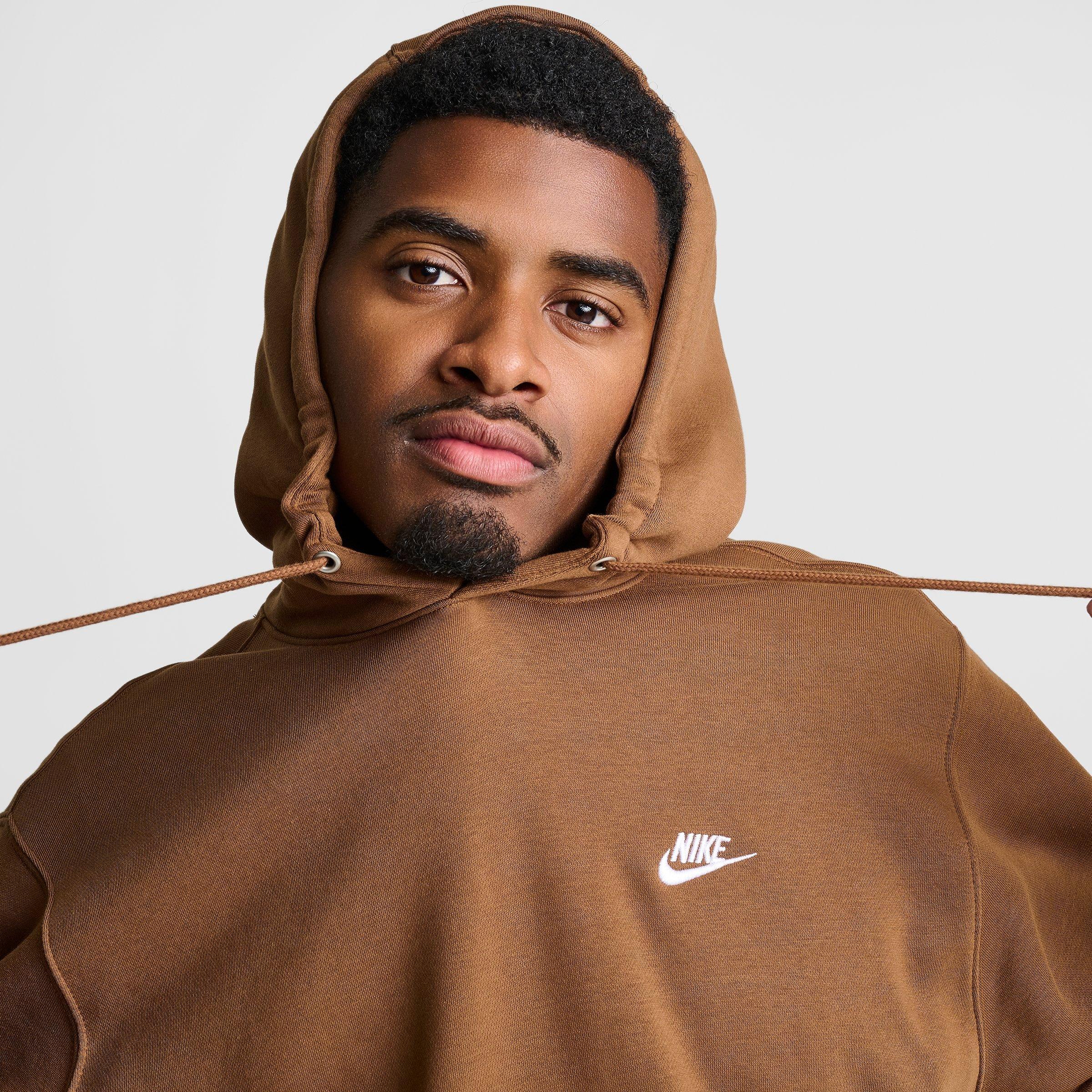 Men's Nithtke Club Fleece Premium Embroidered Pullover Hoodie - Part 1 - Ale Brown/Ale Brown/White