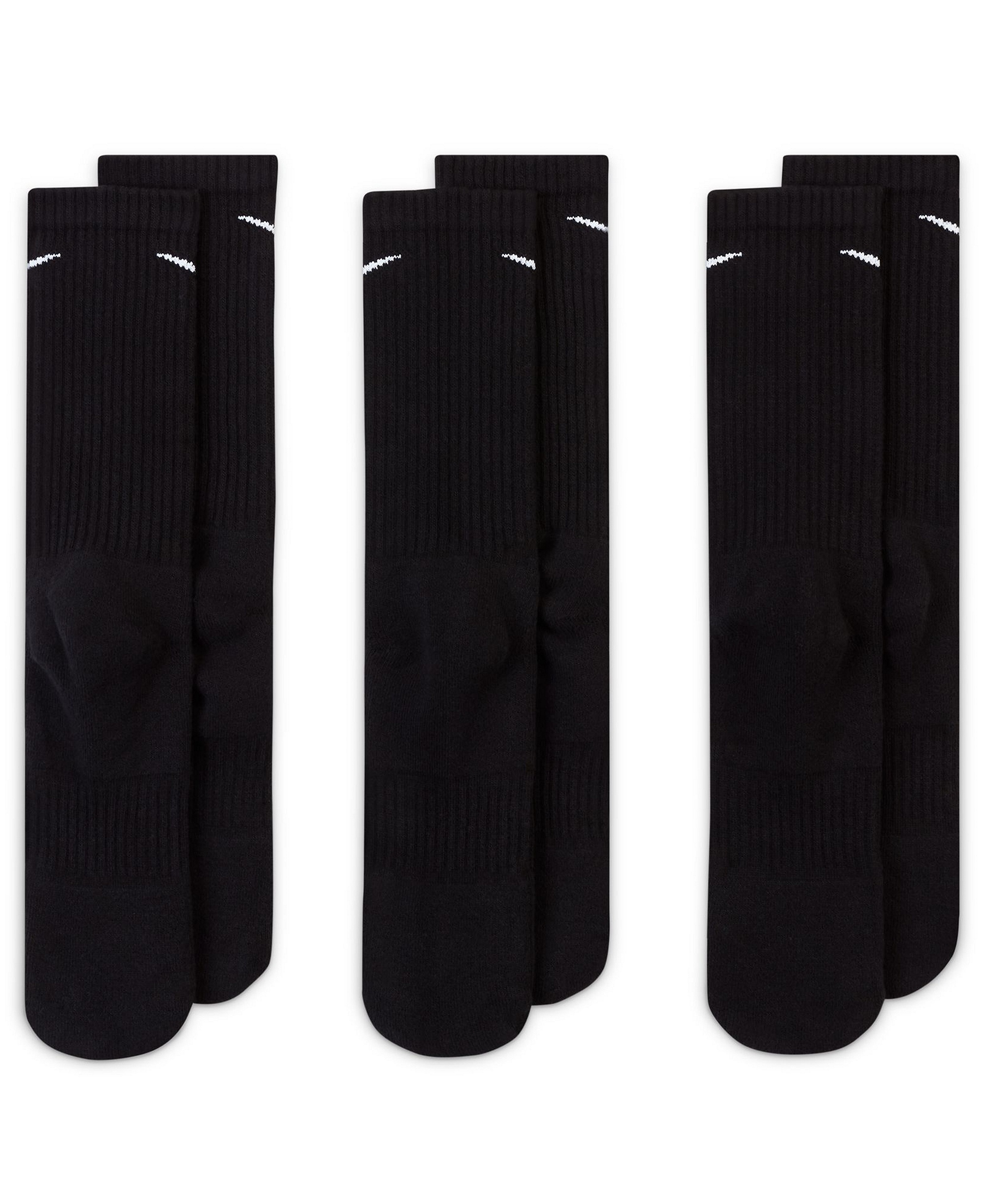 Nike Unisex Everyday Crew Socks, 3-Pack - Black/White