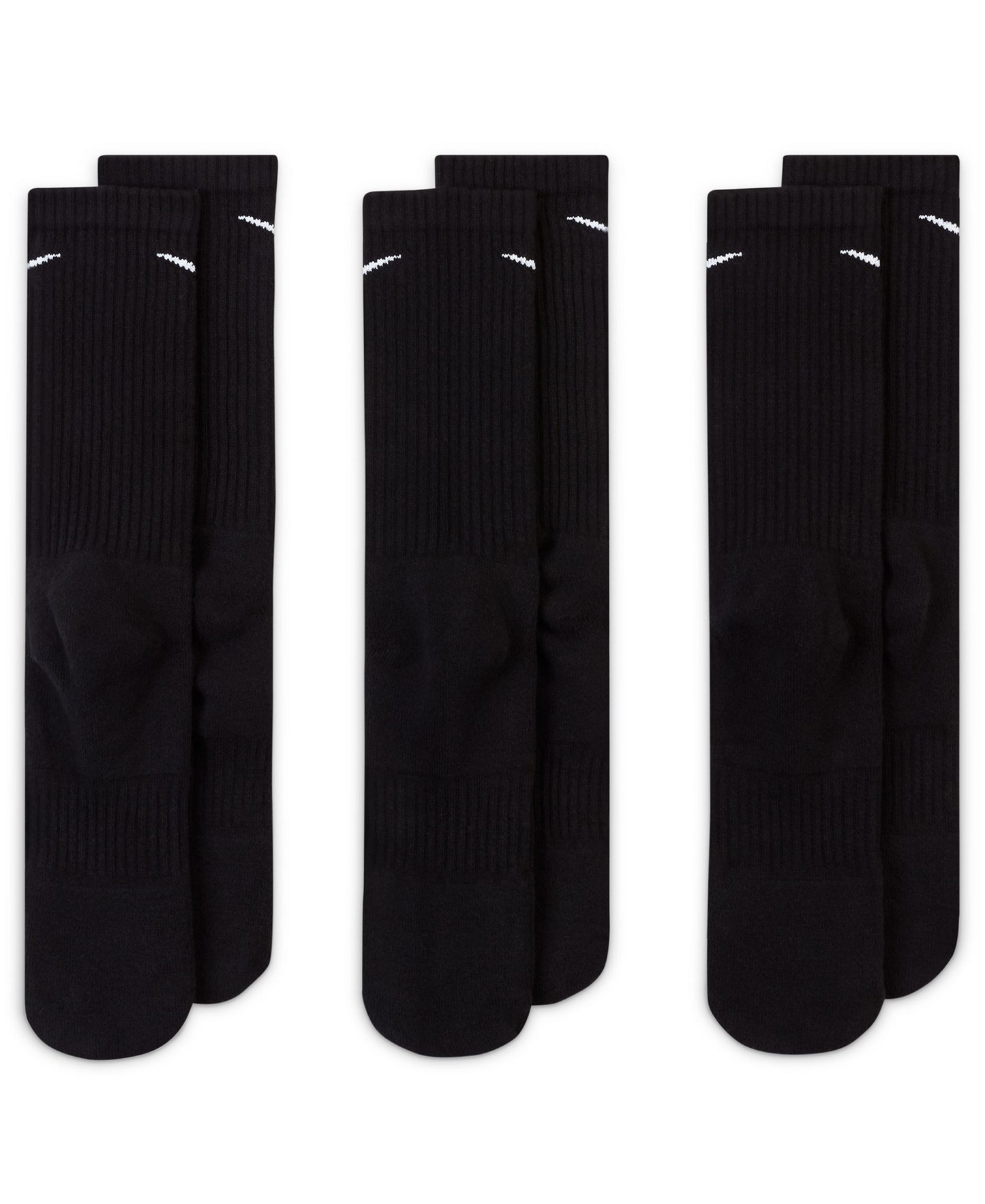 Nike Unisex Everyday Crew Socks, 3-Pack - Black/White