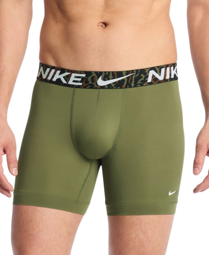 Nike Men's DRI-FIT Essential Micro Boxer Briefs, 3-Pack - Medium olive/Uni Gold/Black - Canimal Waistbands