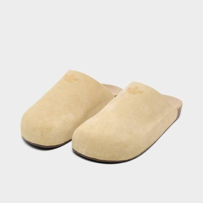 Men's adidas Originals Adimule Slide Sandals - Golden Beige/Golden Beige/Gum - Both shoes facing left