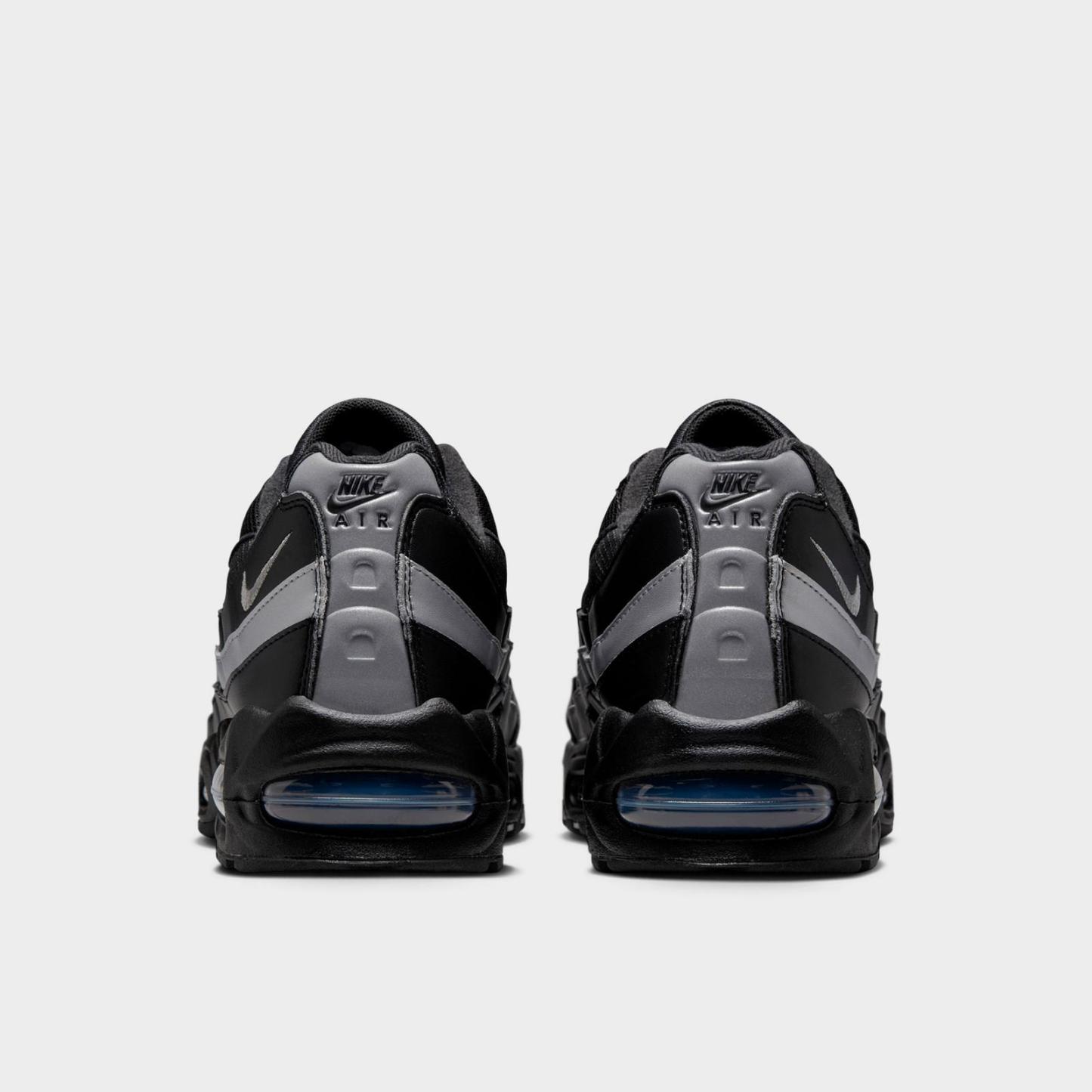 Men's Nike Air Max 95 Big Bubble Casual Shoes - Black/Black/White/Metallic Silver