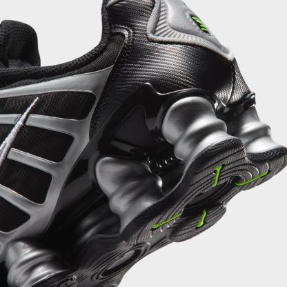 Big Kids' Nithtke Shox TL Casual Shoes - Black/Volt Ice/Photon Dust/Metallic Silver - Detail shot