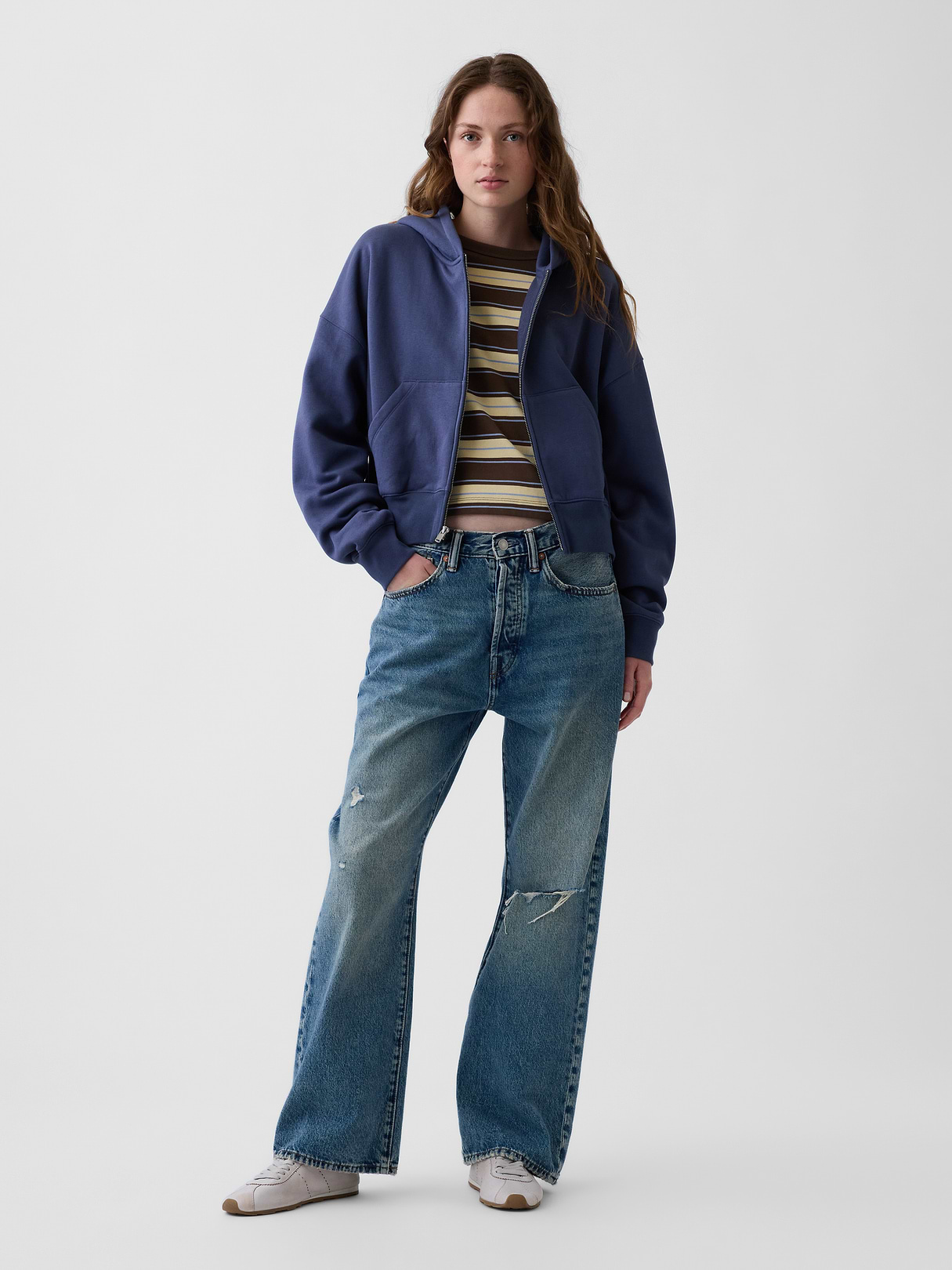 VintageSoft Wedge Zip Hoodie - Sargassus blue