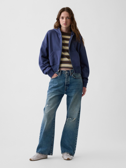 VintageSoft Wedge Zip Hoodie - Sargassus blue